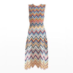 Shoshanna Chevron Knit Midi Dress